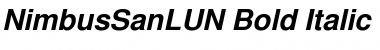 NimbusSanLUN Bold Italic Font