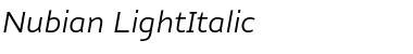 Download Nubian-LightItalic Font