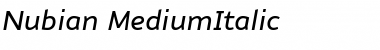 Nubian-MediumItalic Medium Italic Font