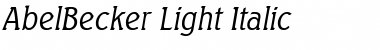AbelBecker-Light Italic Font