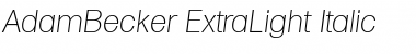 AdamBecker-ExtraLight Italic Font