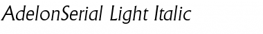 AdelonSerial-Light Italic Font