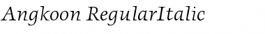 Angkoon-RegularItalic Regular Font