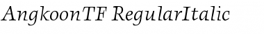 AngkoonTF-RegularItalic Regular Font