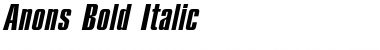 Anons Bold Italic Font