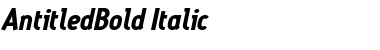 AntitledBold Italic Regular Font