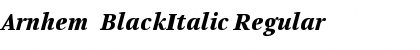 Arnhem-BlackItalic Regular Font