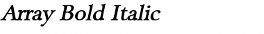 Array Bold Italic Font