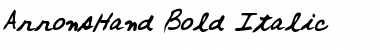 ArronsHand Bold Italic Font