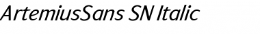 ArtemiusSans SN Italic Font