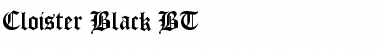 CloisterBlack BT Regular Font