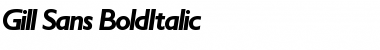 Gill_Sans-BoldItalic Regular Font